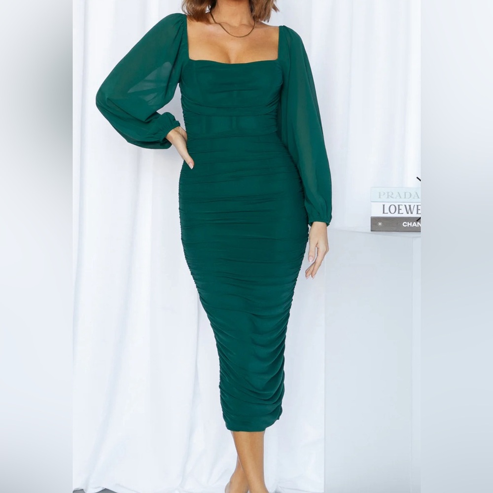 Hello Molly BROOKLYN LOVE MIDI DRESS EMERALD